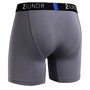 Swing Shift 6" Boxer Brief - Grey/Blue