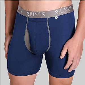 Swing Shift 6" Boxer Brief - Navy/Grey