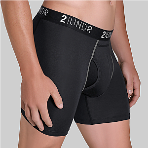 Swing Shift 6" Boxer Brief - Black/Grey