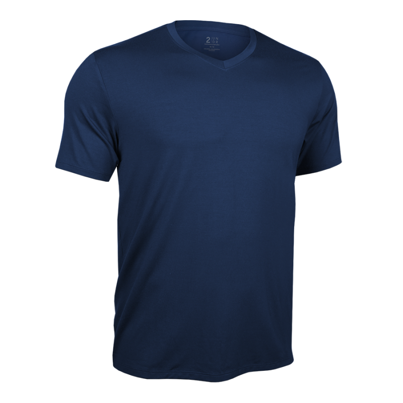 Luxury V Neck Tee - Navy