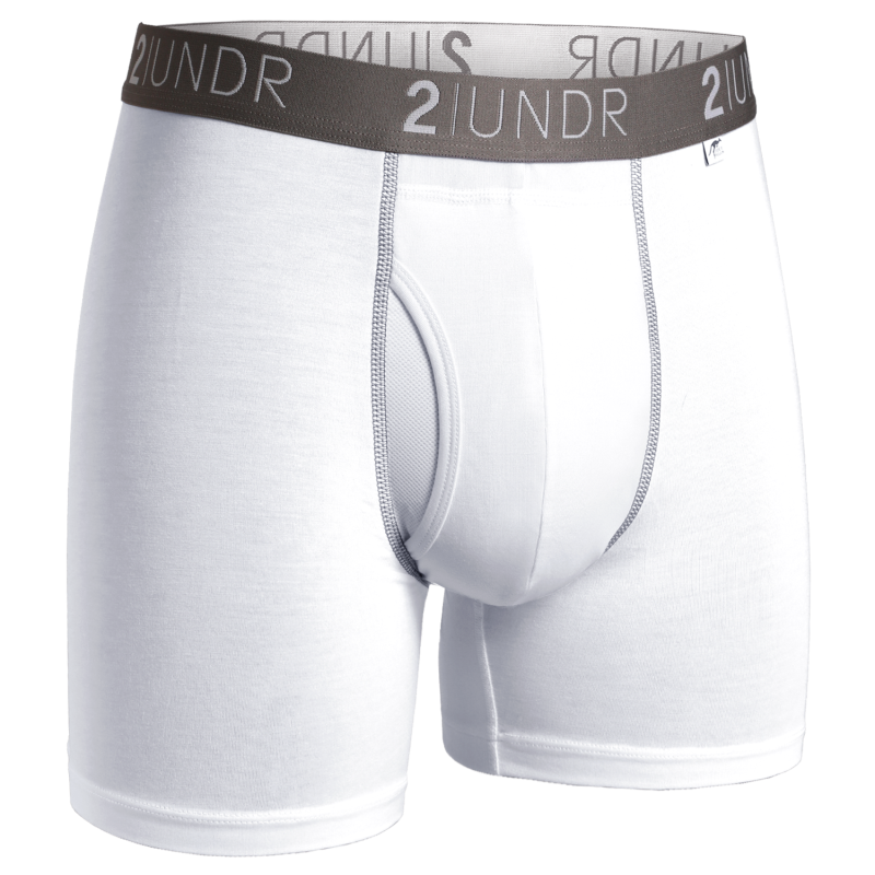 Swing Shift 6" Boxer Brief - White/Grey