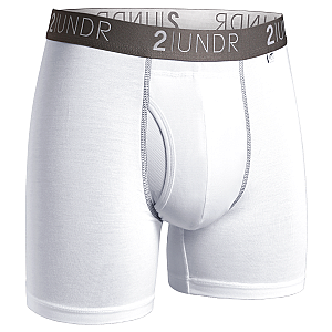 Swing Shift 6" Boxer Brief - White/Grey