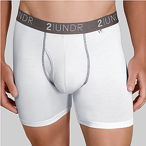 Swing Shift 6" Boxer Brief - White/Grey