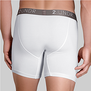 Swing Shift 6" Boxer Brief - White/Grey