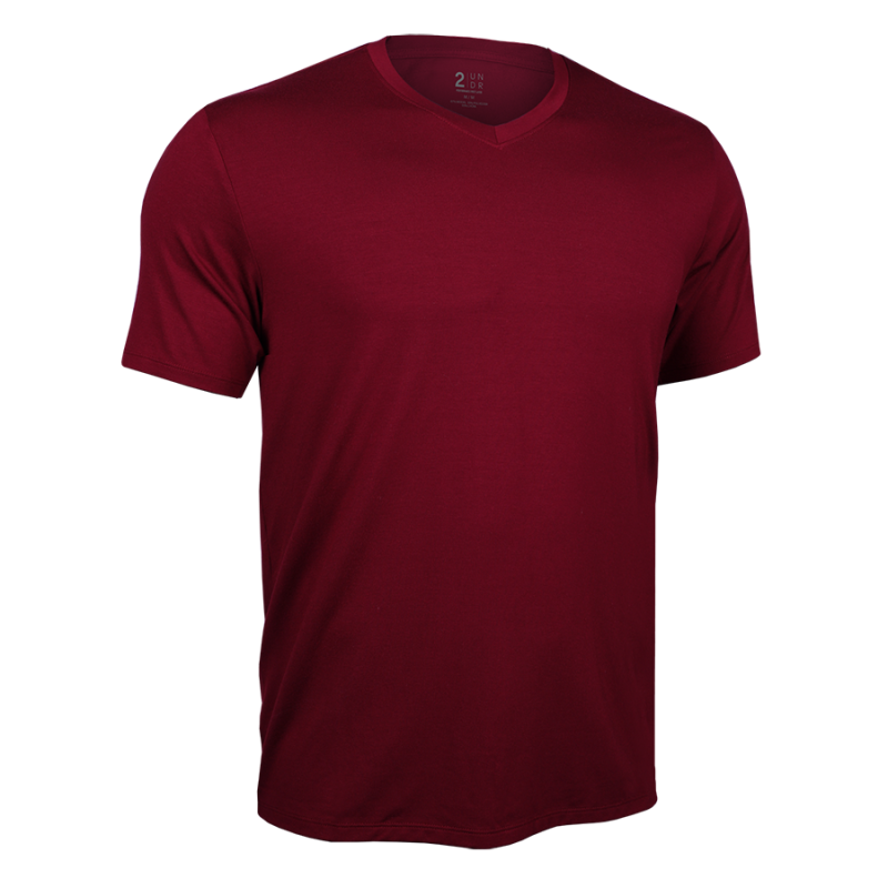 Luxury V Neck Tee - Merlot
