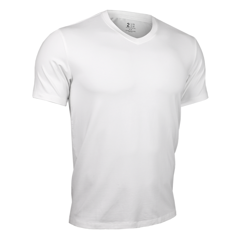 Luxury V Neck Tee - White