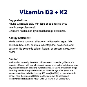 Vitamin D3 + K2 Capsules