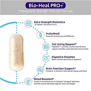 Bio-Heal Pro+ 6-in-1 Probiotic Capsules (Professional Strength)