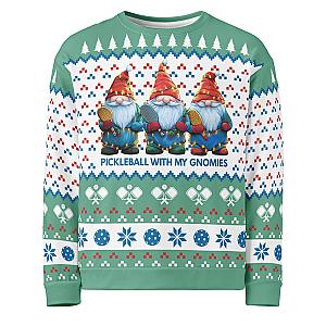 Pickleball Gnomes Unisex Ugly Pickleball Sweatshirt