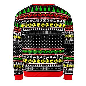 Deck The Halls With Pickleballs Ugly Pickleball Sweatshirt - Black