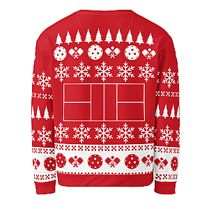Red & White Unisex Ugly Pickleball Sweatshirt