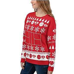 Red & White Unisex Ugly Pickleball Sweatshirt
