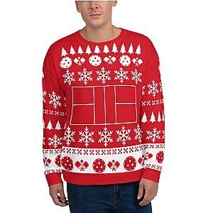 Red & White Unisex Ugly Pickleball Sweatshirt