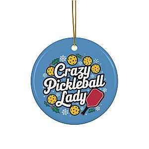 Crazy Pickleball Lady Ornament