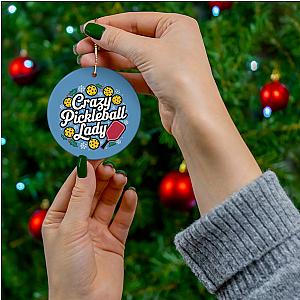 Crazy Pickleball Lady Ornament