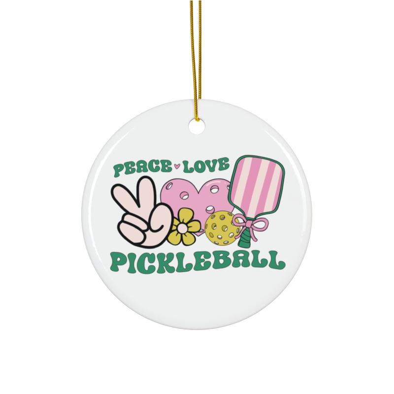 Peace Love Pickleball Ornament