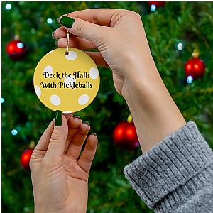 Deck the Halls with Pickleballs Ornament