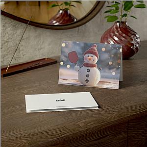 Pickleball Snowman Holiday Cards
