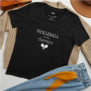 Pickleball Is My Therapy Women’s V-neck T-shirt