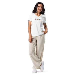 Pickleball Flowers Women’s V-neck T-shirt
