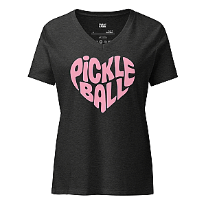 Wavy Pickleball Heart Women’s V-neck T-shirt