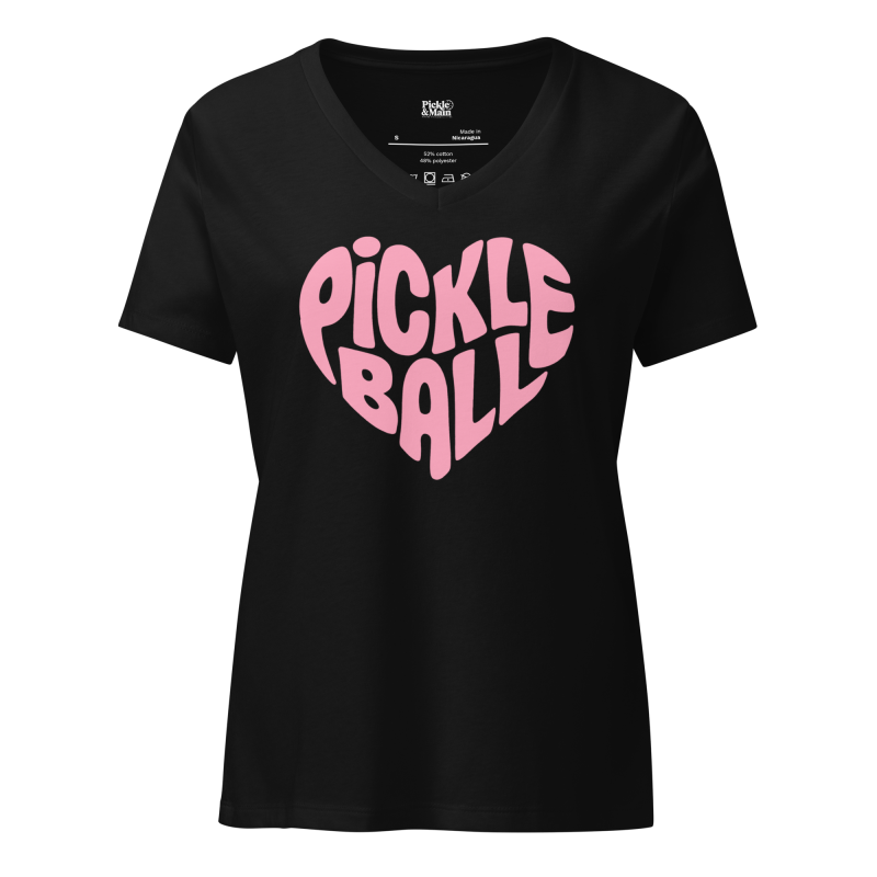 Wavy Pickleball Heart Women’s V-neck T-shirt