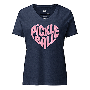 Wavy Pickleball Heart Women’s V-neck T-shirt