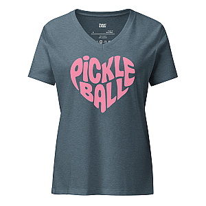 Wavy Pickleball Heart Women’s V-neck T-shirt