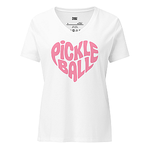 Wavy Pickleball Heart Women’s V-neck T-shirt