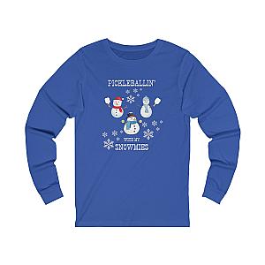 Pickleballin' With My Snowmies Unisex Long Sleeve Tee