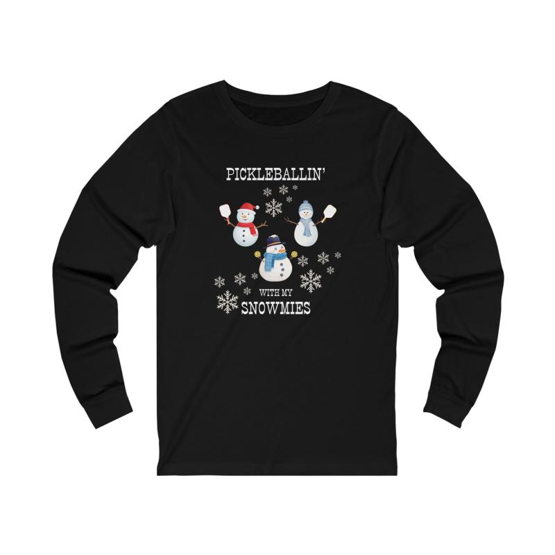 Pickleballin' With My Snowmies Unisex Long Sleeve Tee