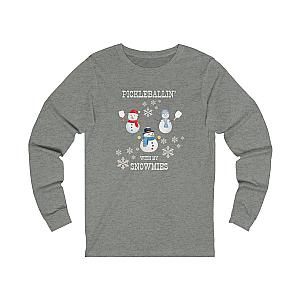 Pickleballin' With My Snowmies Unisex Long Sleeve Tee