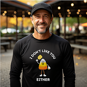I Don't Like You Either Candy Corn Unisex Long Sleeve Pickleball T-shirt