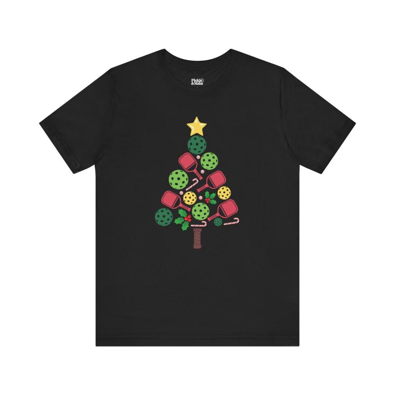 Pickleball Christmas Tree Unisex Tee