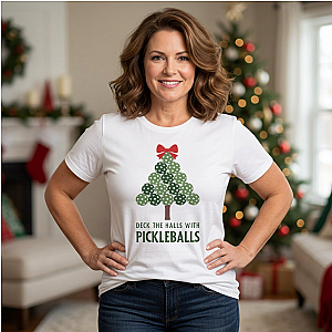 Deck The Halls With Pickleballs Tree Unisex Tee