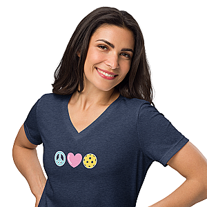 Peace Love Pickleball Women’s V-neck T-shirt