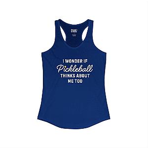 I Wonder If Pickleball Thinks About Me Too v2 Women's Racerback Tank