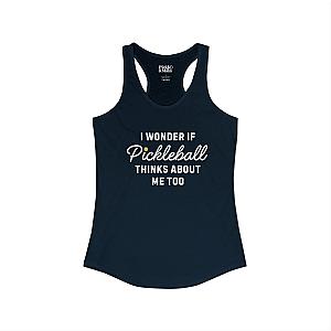 I Wonder If Pickleball Thinks About Me Too v2 Women's Racerback Tank