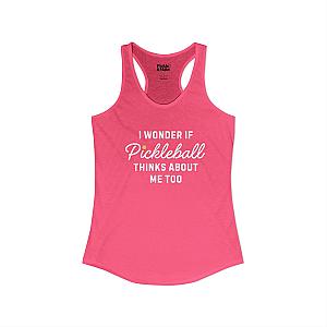 I Wonder If Pickleball Thinks About Me Too v2 Women's Racerback Tank