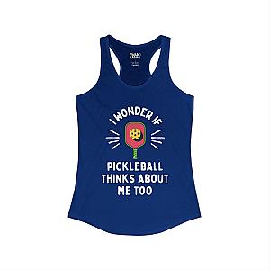 I Wonder If Pickleball Thinks About Me Too Women's Racerback Tank