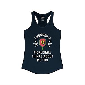 I Wonder If Pickleball Thinks About Me Too Women's Racerback Tank