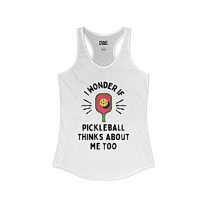 I Wonder If Pickleball Thinks About Me Too Women's Racerback Tank