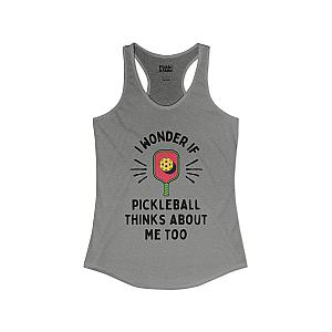 I Wonder If Pickleball Thinks About Me Too Women's Racerback Tank