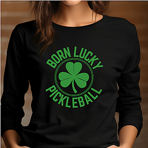 Born Lucky Pickleball Unisex Long Sleeve T-shirt