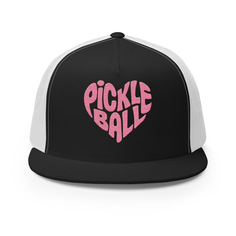 Wavy Heart Embroidered Pickleball Trucker Hat