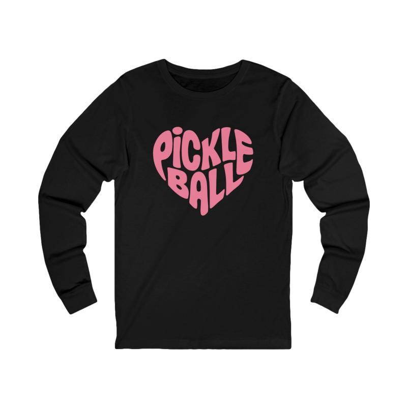 Wavy Heart Pickleball Unisex Long Sleeve T-shirt