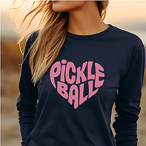 Wavy Heart Pickleball Unisex Long Sleeve T-shirt