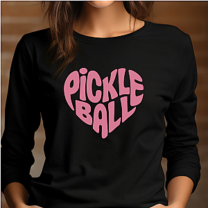 Wavy Heart Pickleball Unisex Long Sleeve T-shirt