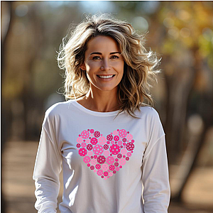 Pickleball Pink Heart Unisex Long Sleeve T-shirt
