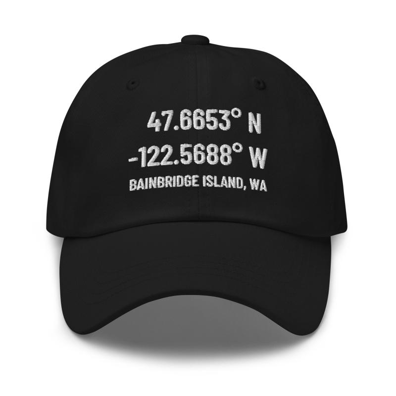 Bainbridge Island GPS Embroidered Cap